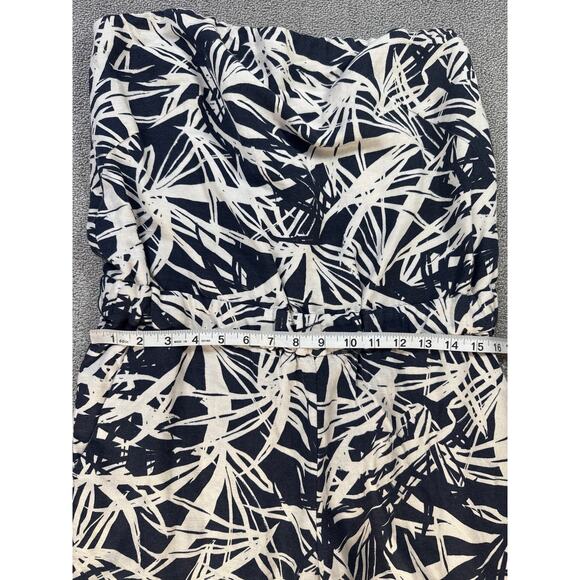 Ann Taylor Loft Strapless Jungle Fever Palm Leaf Jumpsuit Linen Blend Size 6 - Picture 8 of 10